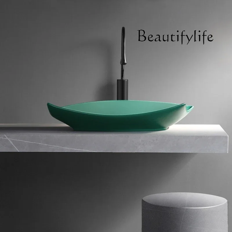 J Creative Personalized Table Basin Designer Wash Basin Washbasin Table Hand Tray Ceramic Basin Special-shaped