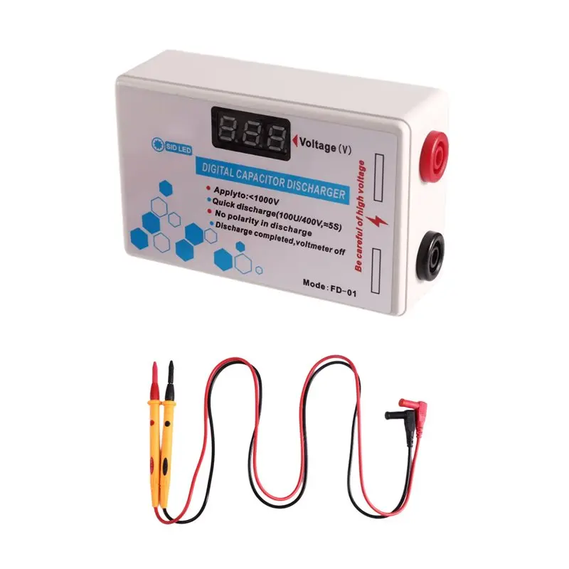 AB66-Digital Capacitor Discharger 10-1000V Voltage Tester, Portable Electric Discharge Tool Safe Anti-Shock For TV Car Phone