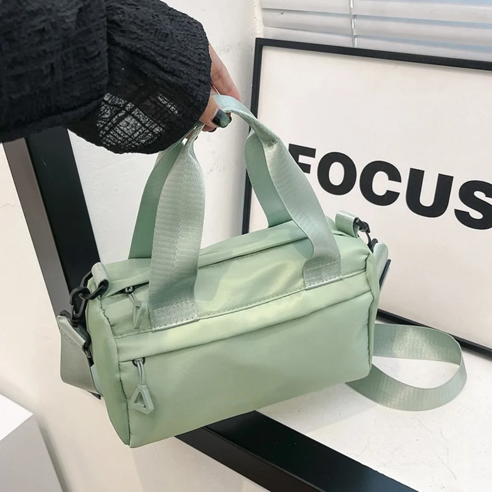 

Portable Solid Color Canvas Crossbody Bag Zipper Lightweight Nylon Shoulder Bag Multi-Purpose Tote Bag Small Square Bag Outdoor