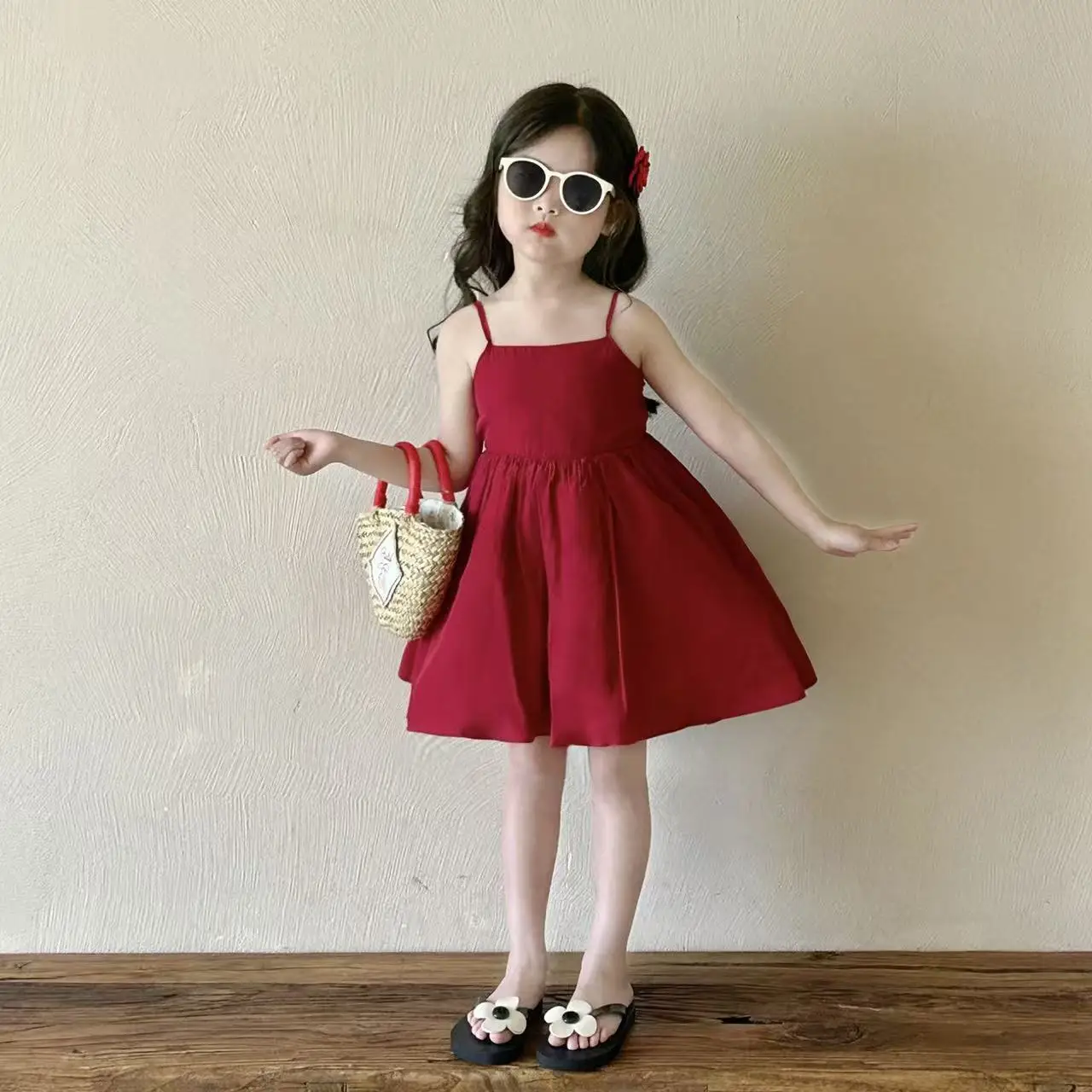 Girls Camisole Dress 2026 Summer New Style Children's High-end Sense Niche Backless Dress 2 3 5 7 Y