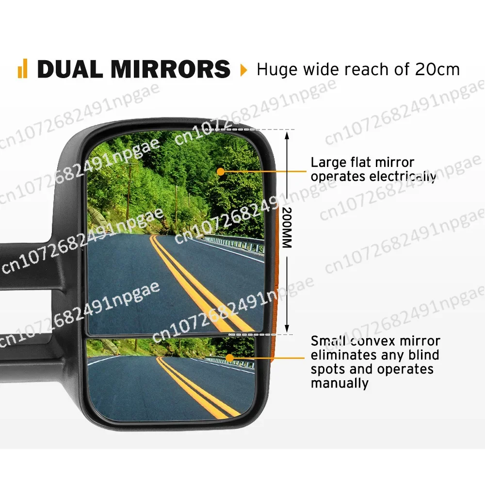 For Houghton Colorado Mirror Electric Rearview Mirror Foldable Reverse Mirror Black with Turn Signal