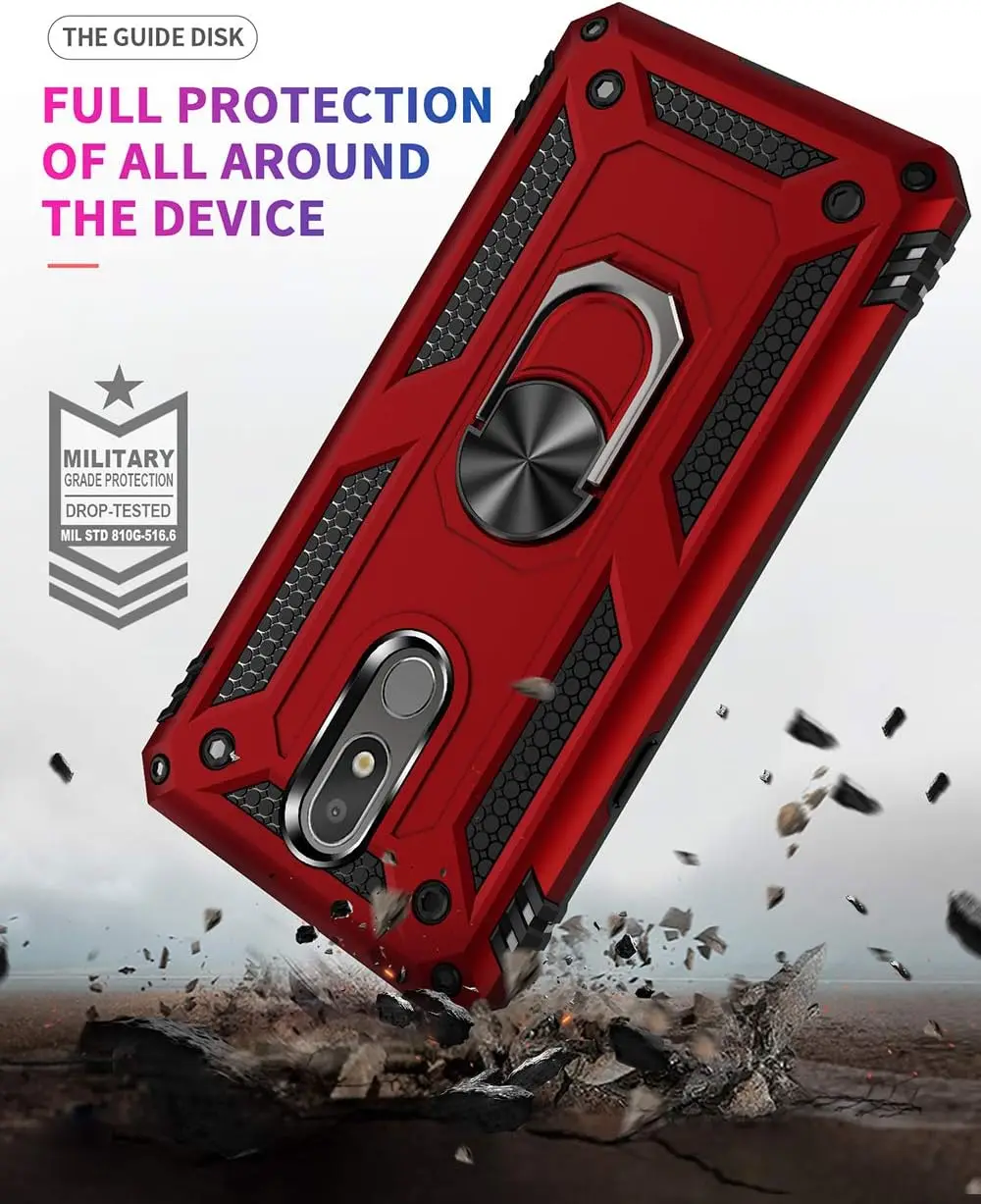 Magnetic Ring Stand Cover Shockproof Case for LG K30 X2 2019 Aristo+Neon Escape Plus Journey LTE Arena 2 Prime 2 Tribute Royal