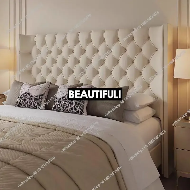 American light luxury court style cream style girl bed leather bed master bedroom