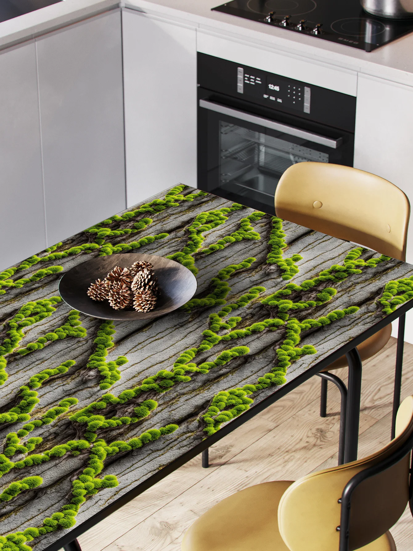 ورق جدران قابل للتقشير واللصق على شكل شجرة البتولا لغرفة النوم والحمام وخزانة المطبخ ذاتية اللصق من الفينيل لديكور المنزل بالطحالب الخضراء #3