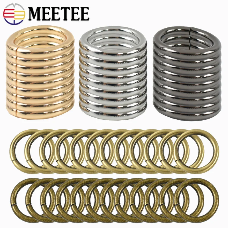10/20Pcs 13-50mm Metal Ring Buckles for Bag Strap Dog Collar Webbing O Rings Claps Belt Buckle Chain Hooks Loop DIY Accessories
