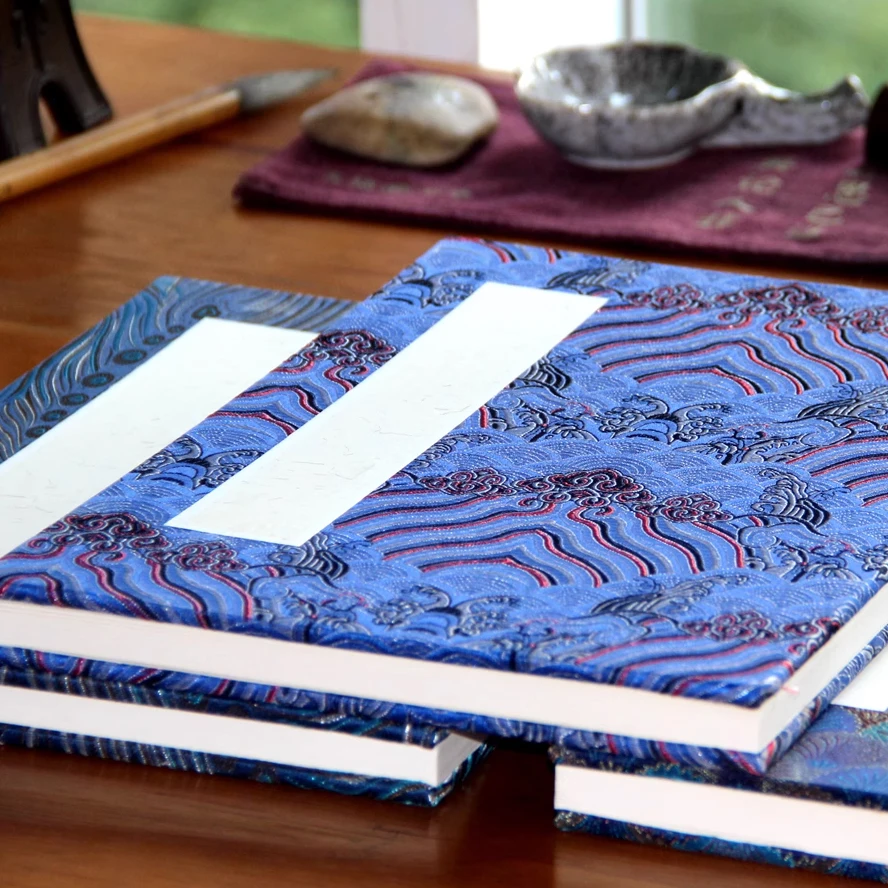 Handmade Chinese Xuan Paper Sketchbook Acid-Free Silk Song Jin Cover Antique Patterns Ideal for Sumi-e Watercolor Calligraphy