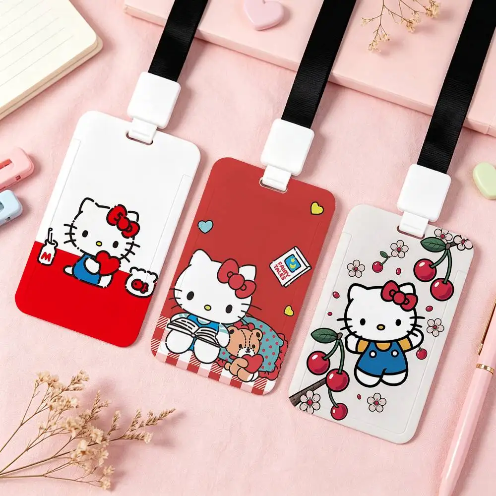 Cute H-hello Kitty-S NFC Contactless Sliding Card Sleeve For Student Cards, Bus Cards, ID Cards, And Work Permits