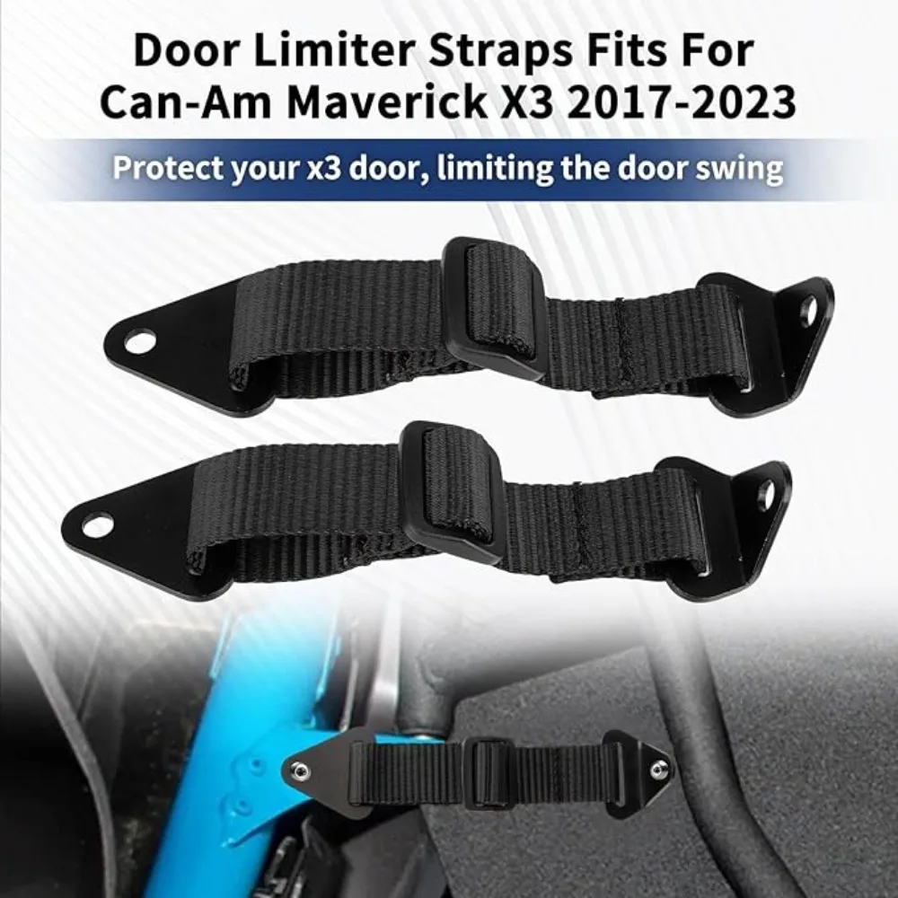 2 قطعة الأشرطة الحد الأسود الثابتة/قابل للتعديل طول الملحقات UTV X3 محدد الباب الأشرطة ل Can-Am Maverick X3 2017-2023