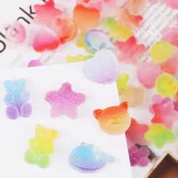 50Pcs/Bag Candy Bear Star Fruit Resin Crafts For DIY Earring Material Fake Fudge Hairpin Decoration R0840