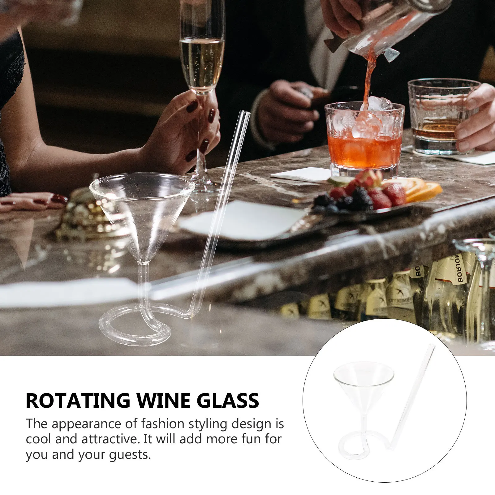 

Spiral Cocktail Glass Set of 4 Creative Tail Design Straw Wine Cup for Parties Beach Outdoor Use Glass Wine Cup