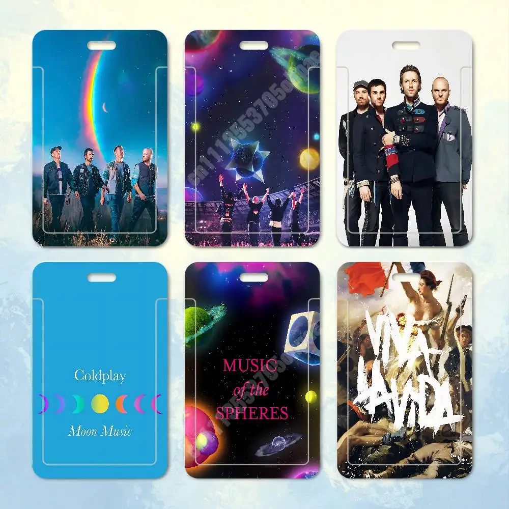 C-Coldplay Moon Music Of The Spheres Plastic Card Holder Worker ID Card Clear Transparent Employee Visitor Pass