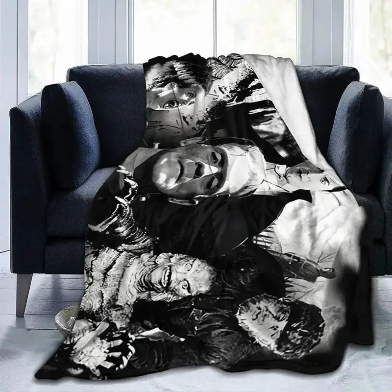 VIKAMA All Season Halloween Horror Plush Throw Blanket Soft Microfiber Sofa Bed Decor Gift For Kids Young Adults Teenagers