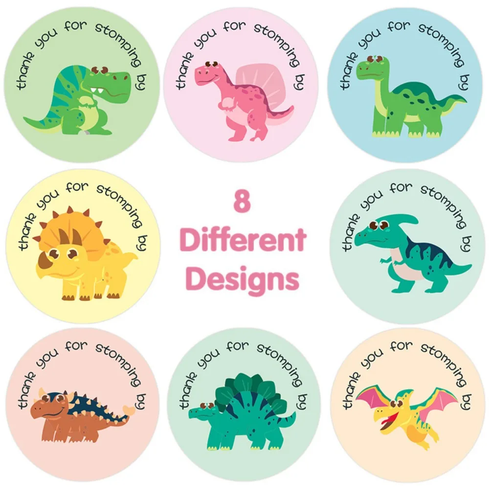 500Pcs/Set Round Dinosaur Children Reward Stickers Cute Toy Tags Gift Decoration Sealing Label Stationery Supplies Stickers