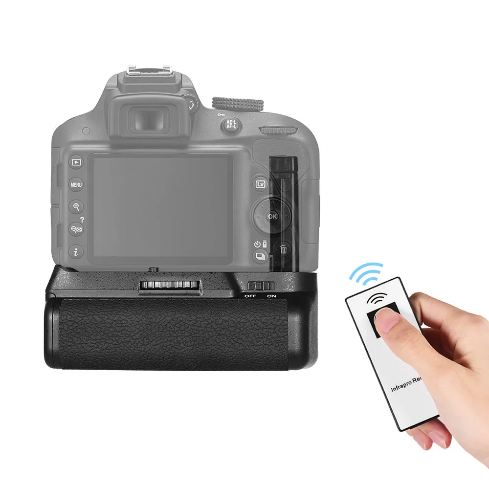 Vertical Battery Grip Holder for Nikon D5300 D3300 D3200 D3100 DSLR Camera EN-EL 14 Battery Powered with IR Remote Control