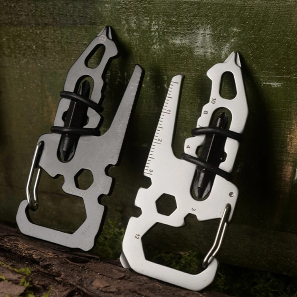

Multifunction Carabiner Clip Stainless Steel Bottle Opener Keychain Tool for Camping Hiking Outdoor Survival Accessories