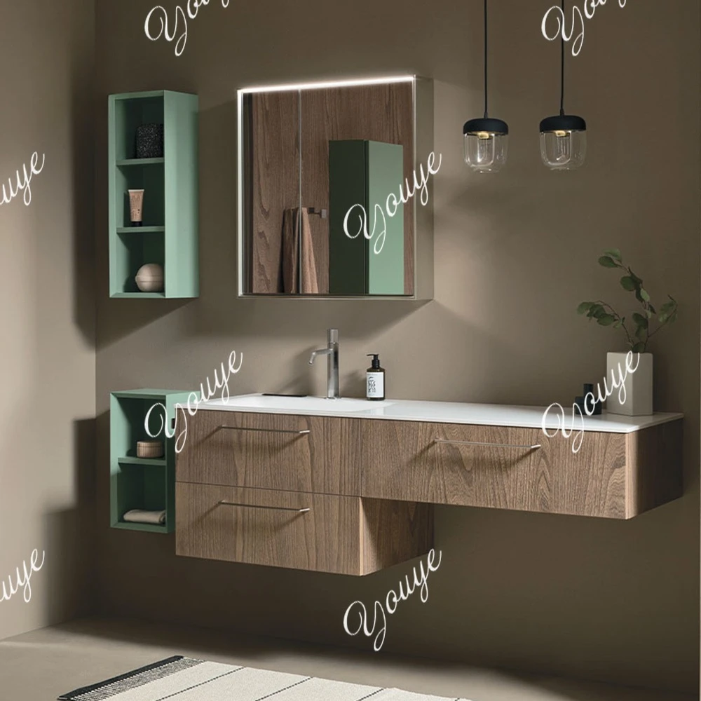 

Medieval Retro Keli Resistant Pure Acrylic Integrated Wash Basin Face Vanity Bathroom Cabinet Combination