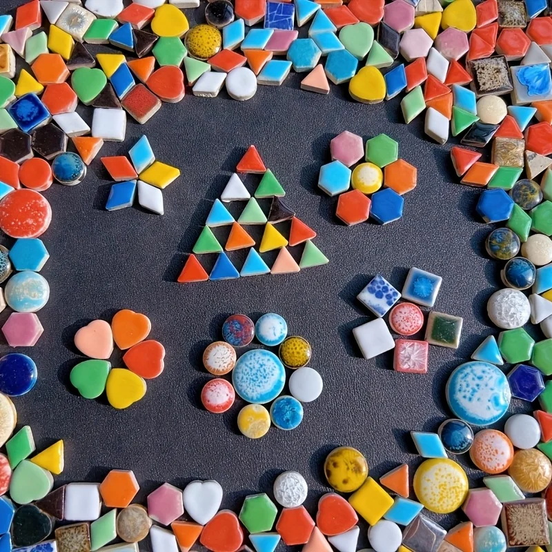 100/200 Grams of Dopamine-Colored Mosaic Materials, Colorful Polygonal Mixed Mosaic Pieces, Suitable for Home Decoration, DIY Mosaic Coasters, Fish Tank Landscaping, Handmade Art Creations, Mosaic Inlay Paintings, and
