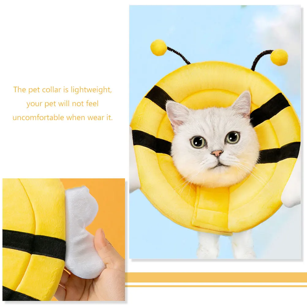 

Yellow L Size Cats Dogs Cone Collar Adjustable Soft Recovery Neck Circle Bite Proof Scratch Protector Post