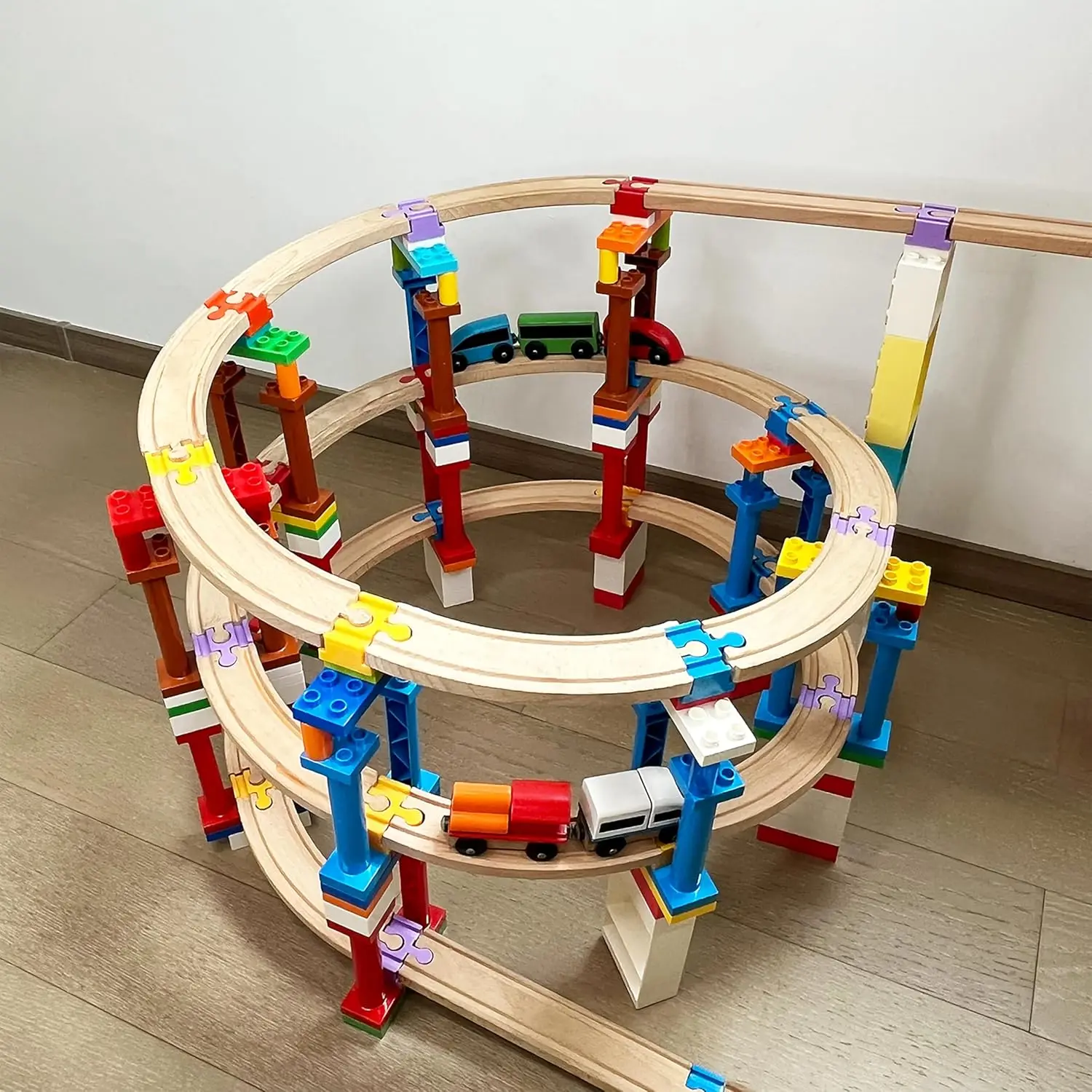 ملحقات مسار القطار الخشبي، 20 قطعة موصل مسار خشبي، متوافق مع جميع مسار القطار الخشبي من العلامات التجارية الكبرى، برت عيد الميلاد