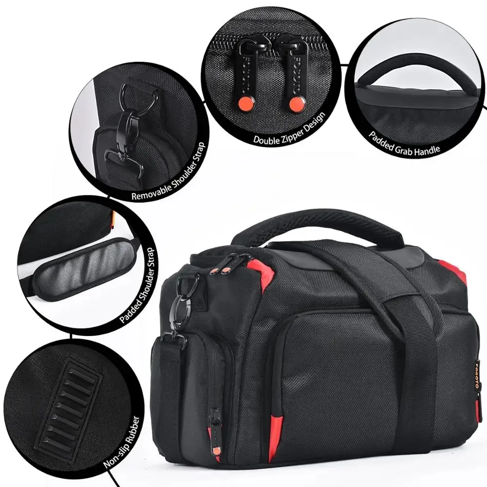 Imagem -02 - Fosoto-dslr Moda Shoulder Bolsa Fotografia Digital Video Photo Câmera Bolsa Impermeável Case de Viagem para Canon Nikon Sony Lens