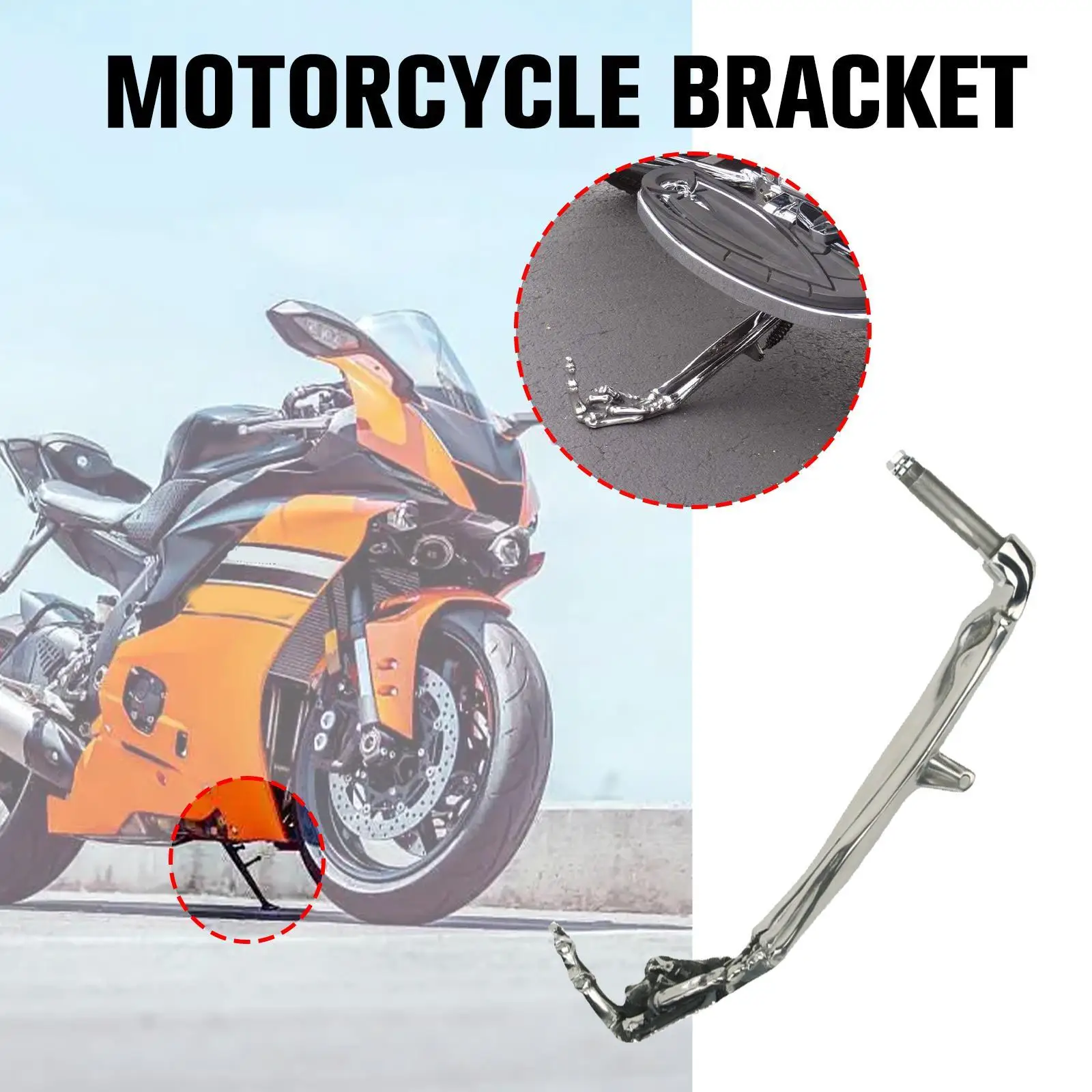 Gothic Unique Small Motorcycle Kickstand Foot Side Joints Kickstand Bicycle Stand Kicks Alloy Aluminum Finger Adjus V7t2