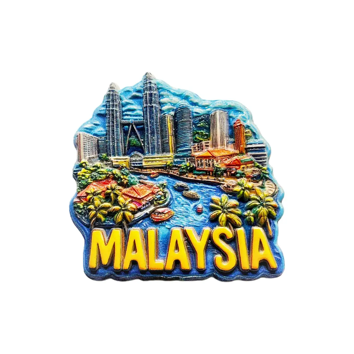 Kuala Lumpur Tourist Souvenirs Twin Towers City Scenery Creative Landmark Decoration Magnet Refrigerator Stickers