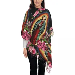 Outdoor Scarf Autumn Virgin Mary Love Shawls and Wrap Mexico Christian Gifts Custom Foulard Lady y2k Cool Scarves Wraps