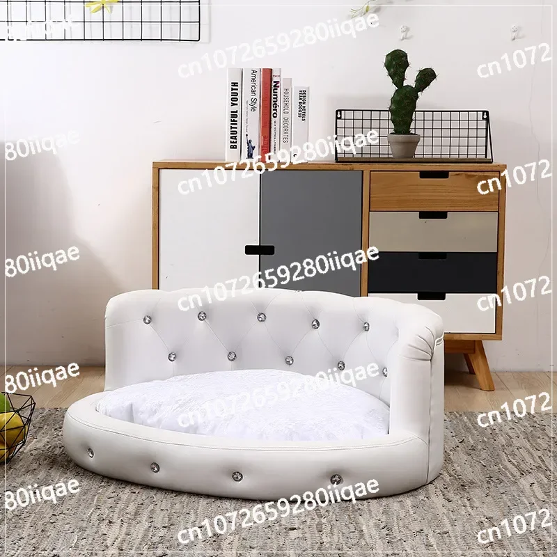 

Pet Kennel Sofa Bed Medium and Small Dog Cat Household Goods Fashion Leather Removable and Washable Universal in All Seasons