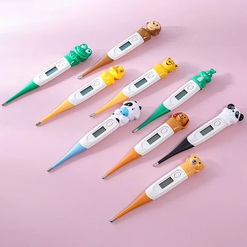 2Pcs Digital Baby Child Adult Pet Soft Flexible Tip Cute Portable Body Cartoon Thermometer Fever Temperature Measurement A1