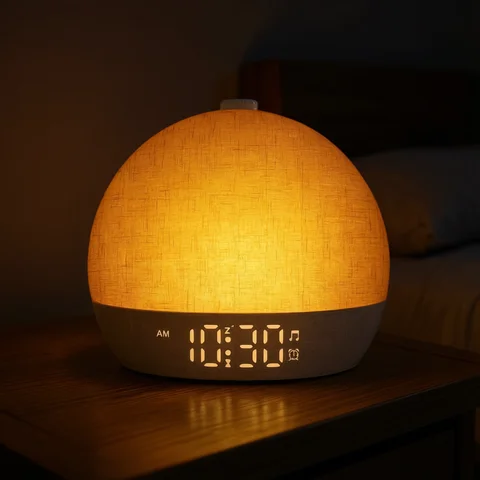 Wake Up Light Sunrise Alarm Clock Timer 30 White Noise Sound Machine Dimmable RGB Night Lights Sleep Aid Snooze Ideal for Gift