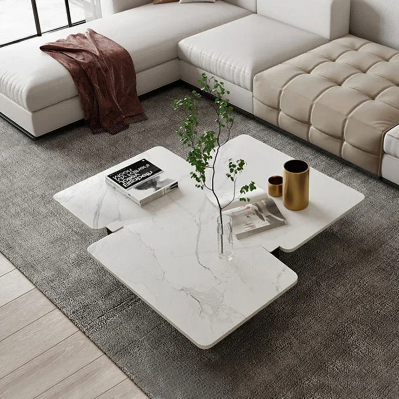 

New Nordic Design Irregular Square Shape Coffee Table Modern Luxury Marble Stone Coffee Table