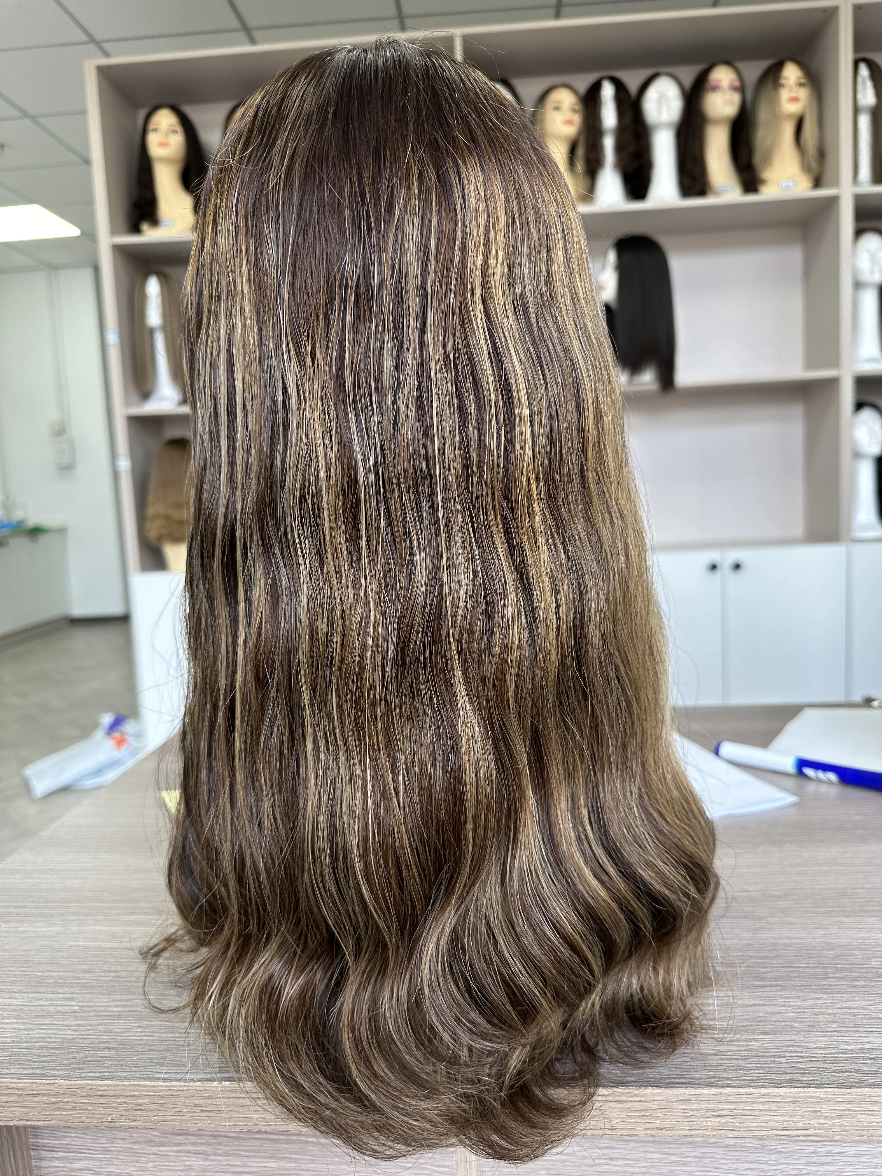 Stock L2 Lace  top wig Kosher Wigs European hair brown color TsingTaowigs Human Hair Jewish Wig Lace Top For Women Free Shipping