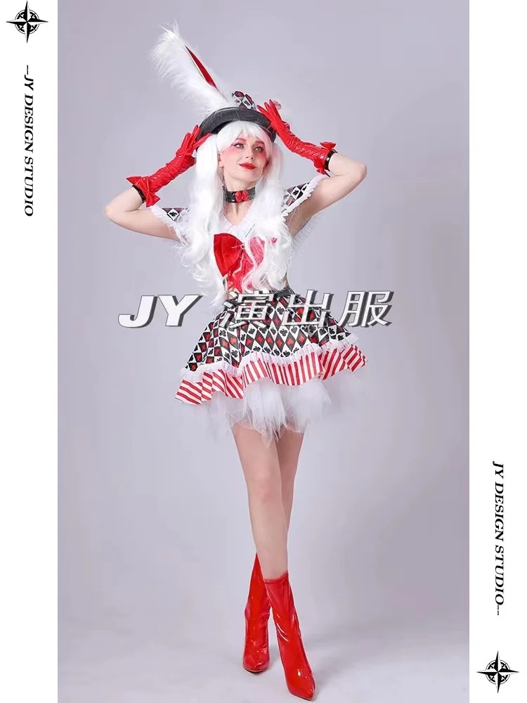 Певица Бар Ночной клуб DSDJ Танцевальная сцена Рейв Экипировка Gogo Вечеринка Клубный костюм Милый головной убор клоуна + наряды Одежда для выступлений Женская одежда