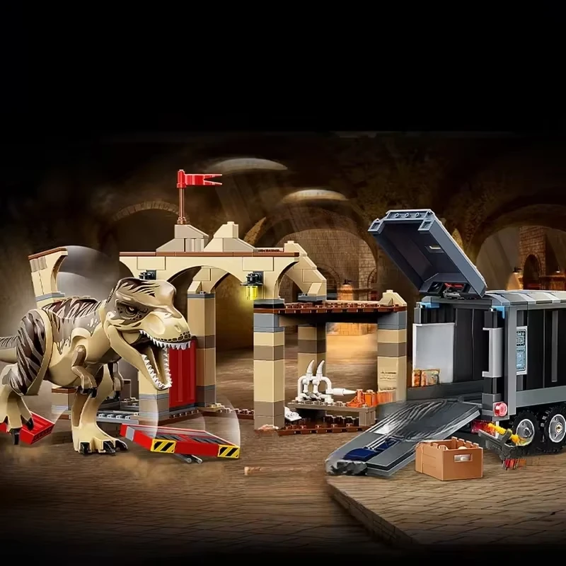 Compatibele sets van derden Dinosaur World Park Series bouwstenen 76961 Tyrannosaurus Rex Allosaurus Attack Toys - afbeelding 1
