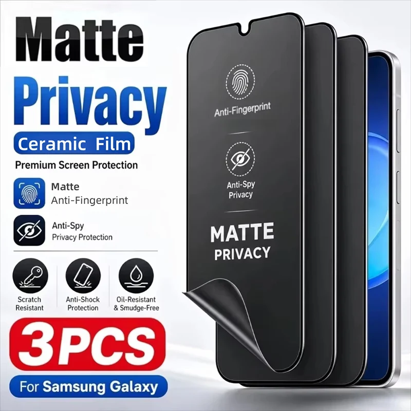 Anti-Peeping Matte Screen Protector For Samsung A57 A16 A56 5g A37 A27 A17 S24 S25 S26 Ultra S23 S22 S21 FE A07 A55 A73 A36 A26