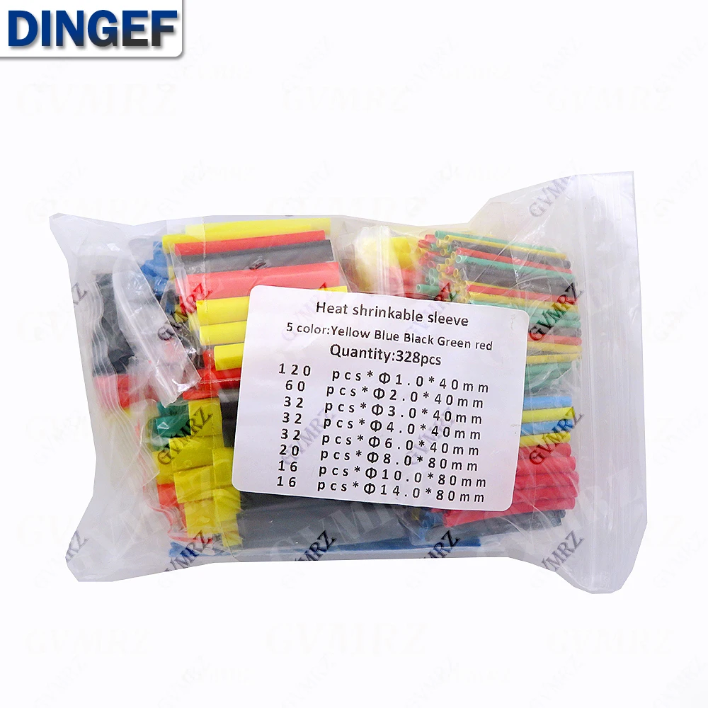 328PCS 164-560pcs Heat Shrink Tube Tubing Insulation Shrinkable Tube Assortment Electronic Polyolefin Wire Cable Sleeve Kit