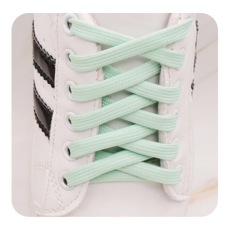 Weiou Lace Luxury Accessory 7MM Sneakers Boots Dad Shoes Durable Decoration Canvas Easy String Double-Layer Polyester Flat Cord