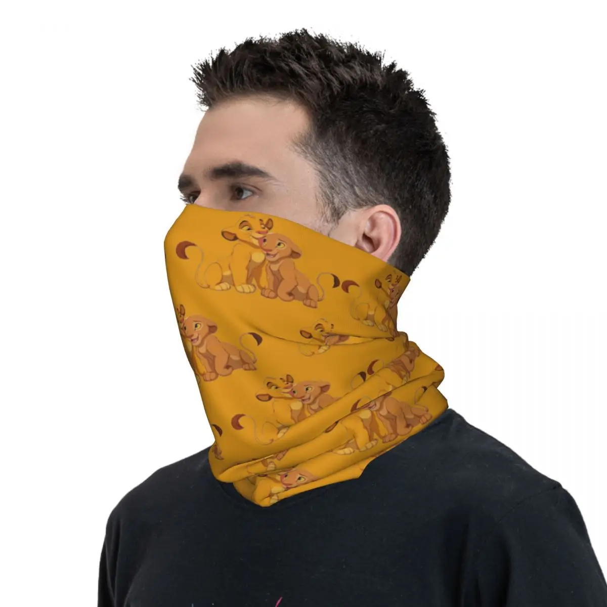 Bandana personalizada King Lion Simba Hakuna Matata, calentador de cuello de invierno para hombre, bufanda envolvente a prueba de viento para la cara para senderismo, polaina de película, diadema