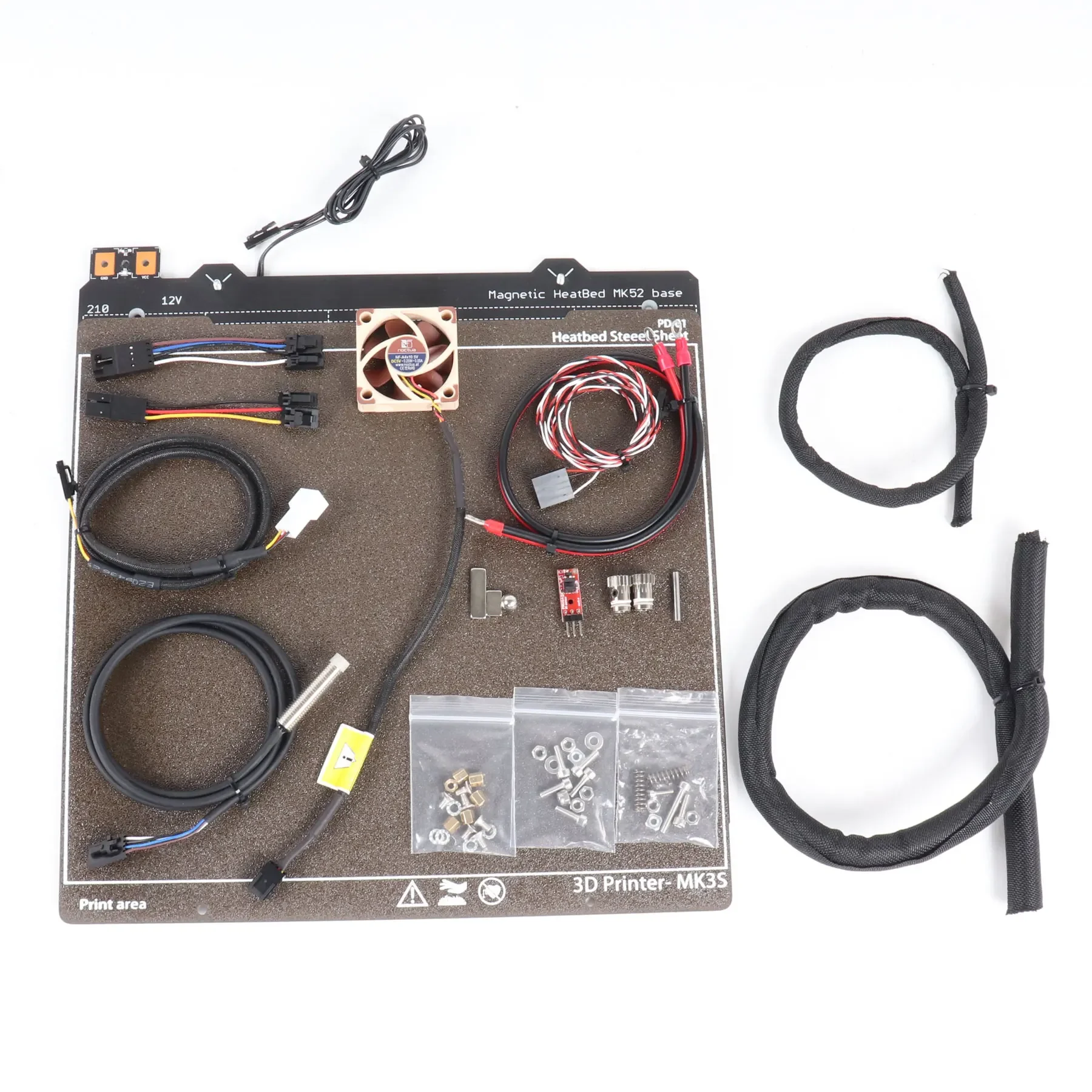 Prusa I3 MK2/MK2S to MK2.5S Upgrade Kit with MK52 12V Heated Bed Noctua Fan Super PINDA Probe Prusa I3 MK2.5 Heatbed Kit