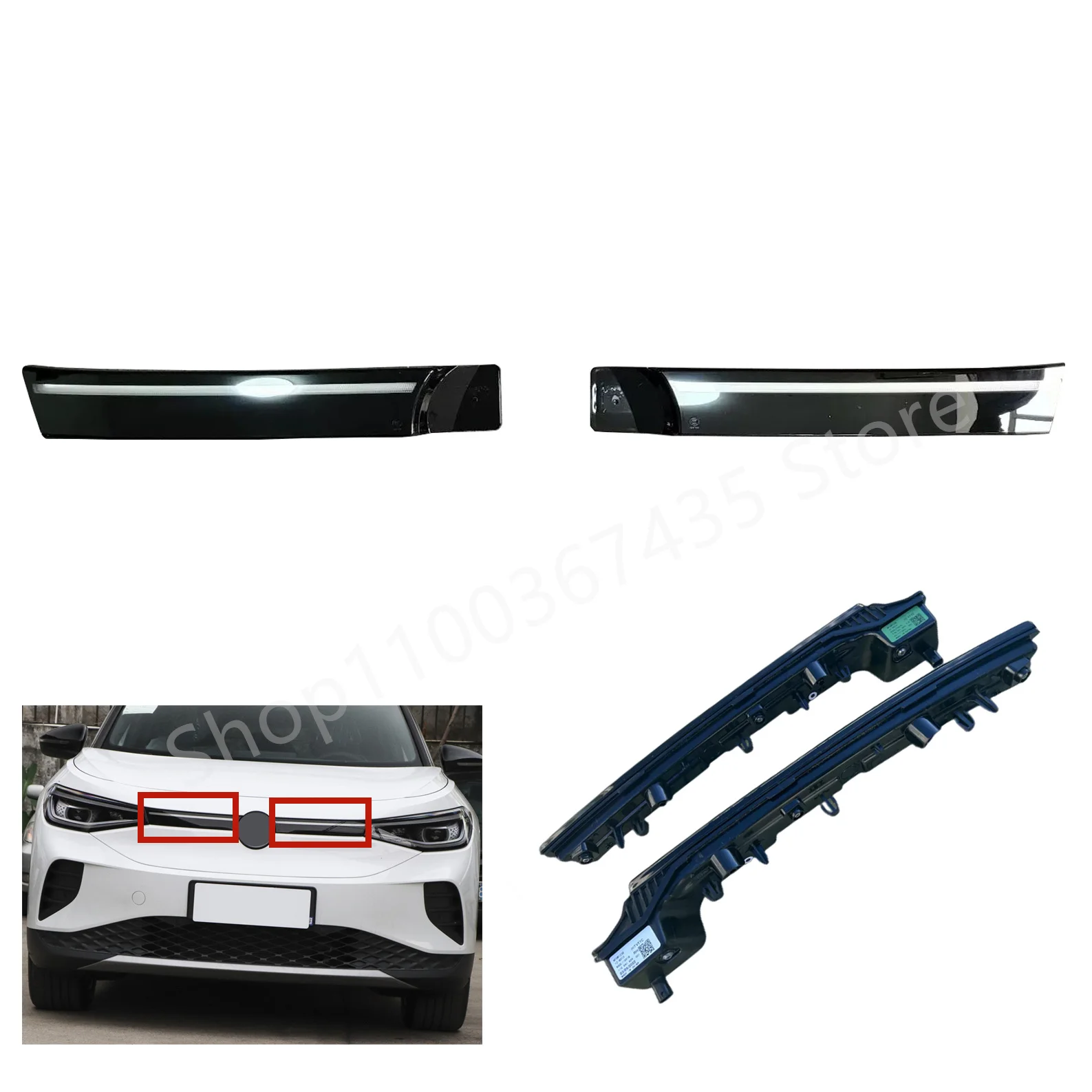 Front Right Bumper Light Bar Led For Volkswagen ID.4 Crozz 11G 941 653 654