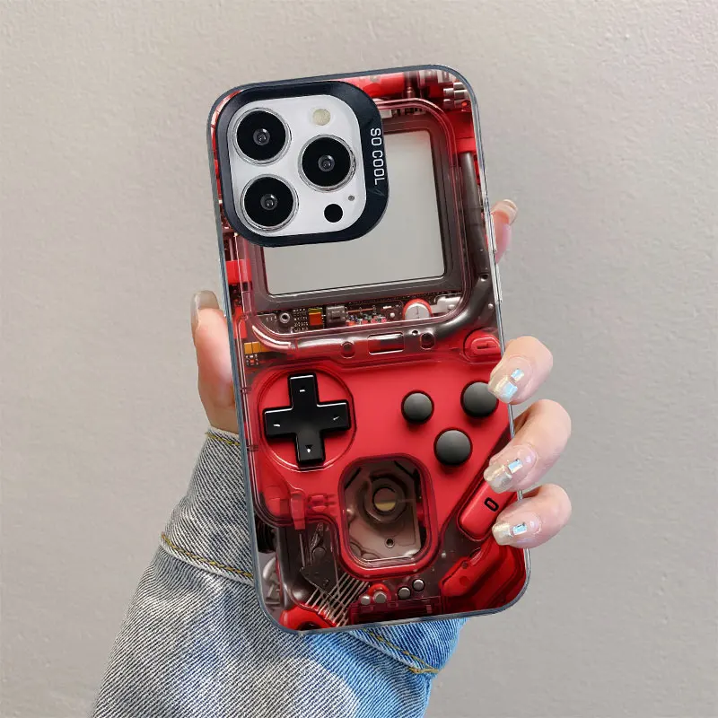 Technologie-Spielkonsole 2D-Druck Handyhülle für iPhone 11 12 13 Mini Pro Max 17 14 15 16 Pro Max Plus Stoßfeste Laser-Schutzhülle – Detail 2