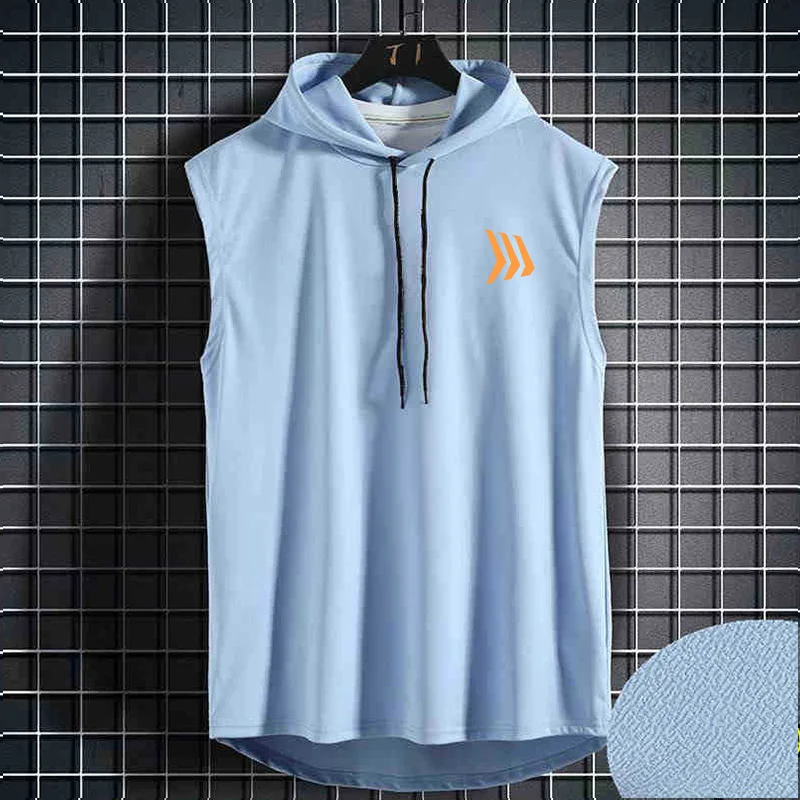 Men's Sleeveless Tees Tank Tops GILLZ Vest Hooded Male T Shirt Gym Exercise Sports Golf Shirt Fishing Style Casual Solid Color