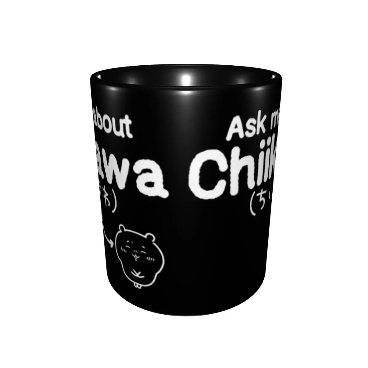 Ask Me About Chiikawa Coffee Mug Novelty Tea Cups For Office