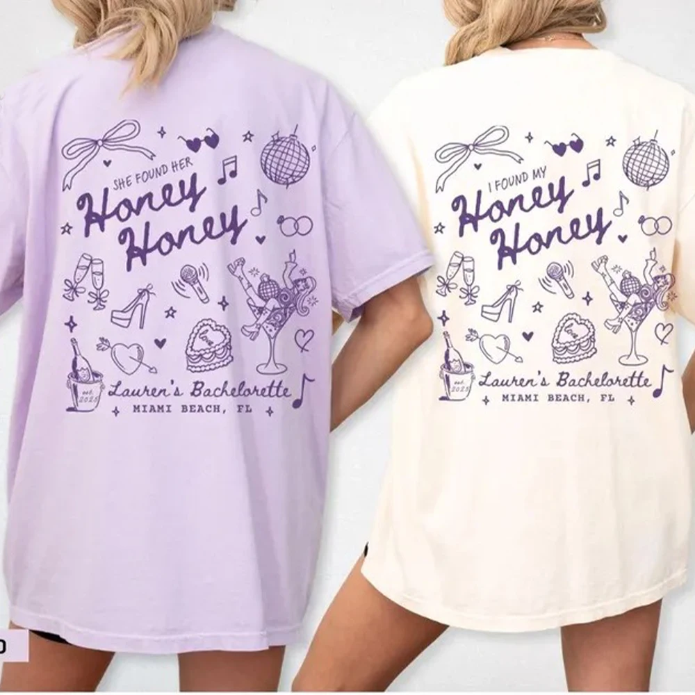 Women Customized Disco Bachelorette Shirts She Found Her Honey Dancing Queens Brides Unisex Top Daily Trendy Party Streetwear