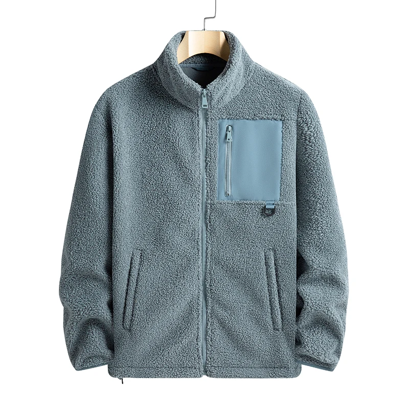 New Autumn Winter Sports Outdoor Stand Up Collar Casual Loose Couple Coat Men'S Thick Fashion Versatile Warm Polar Fleece Jacket - Image 2
