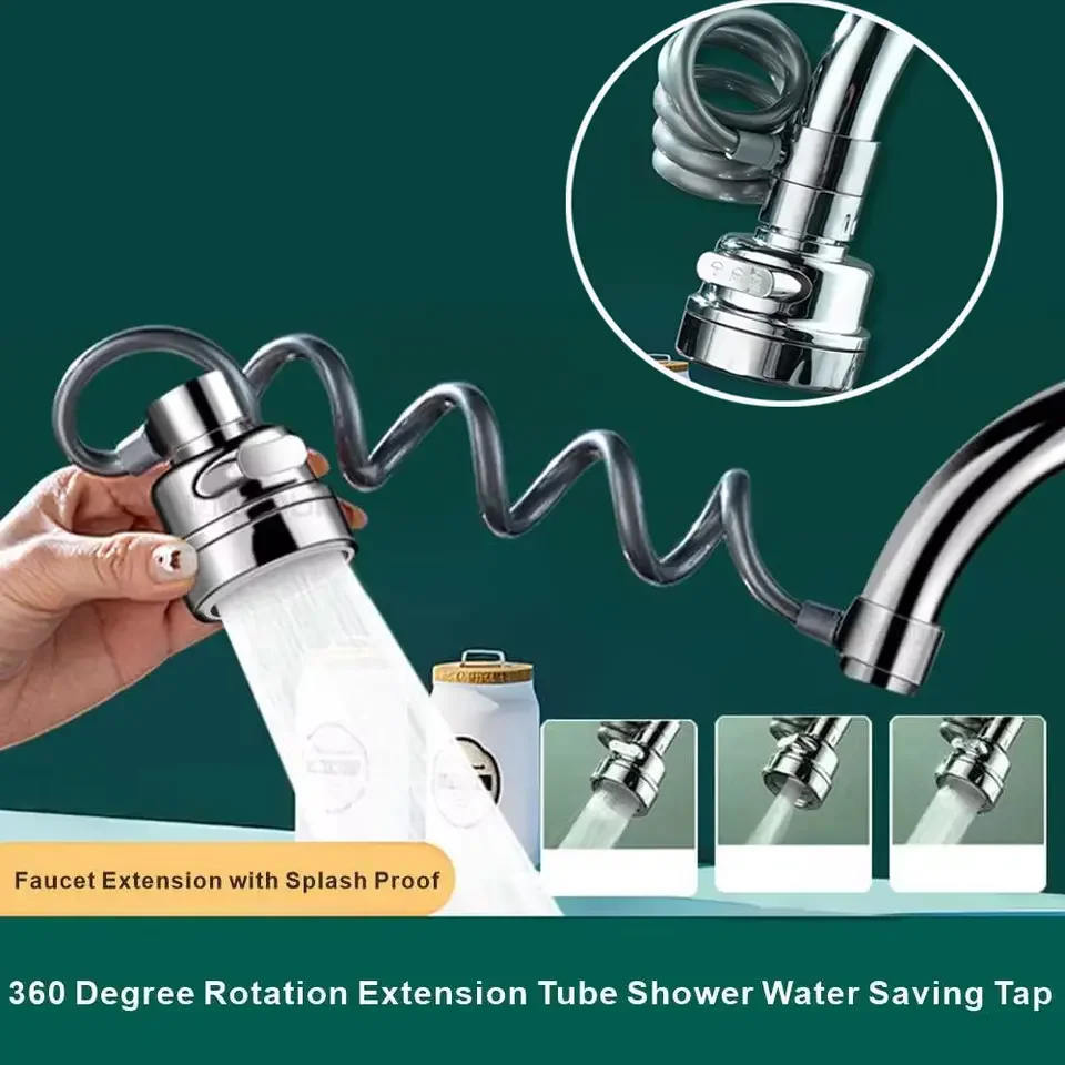 

Upgrade 3 Mode Sink Faucet with Hose 360 Degree Rotation Filter Extension Tube Shower Water Saving Tap Universal Kitchen Gadgets