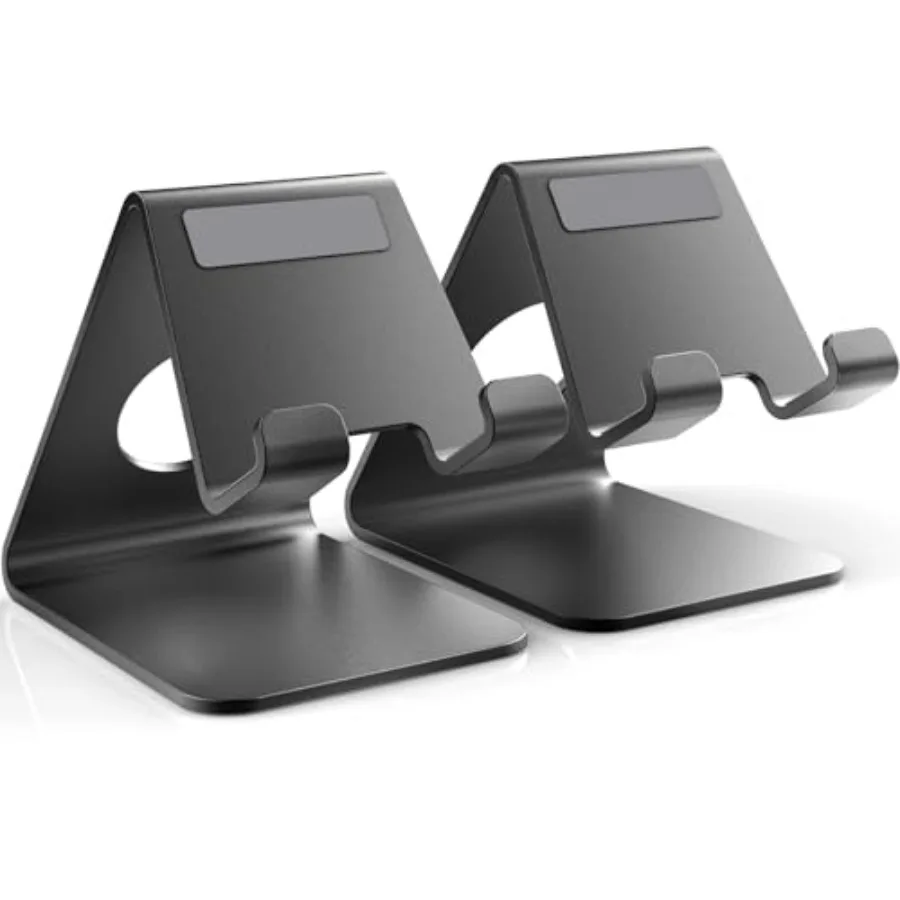 

2 Pack Cell Phone Stand, Phone Dock, Cradle, Holder, Aluminum Desktop Phone Stand with Cable Collective for Office Desk, Bedsid
