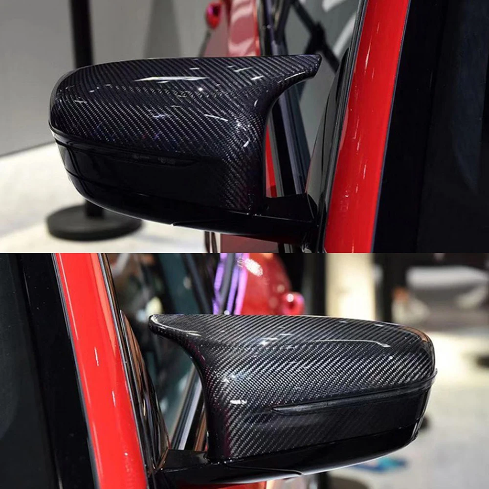 Real Dry Carbon Side Rear View Mirror Cover Caps Add On Type For BMW F90 M5 2018-2022