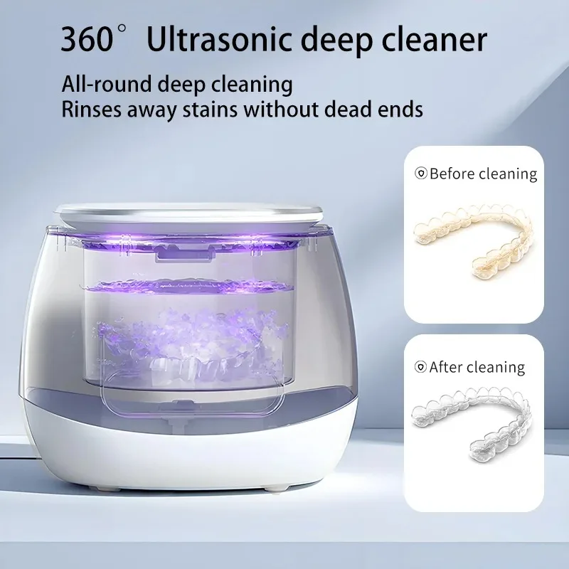 Portable Ultrasonic Cleaner, Sonic Dental Appliance, Denture Retainer, Jewelry Cleaning Machine, Compatible with Aligner, 48KHZ view 5
