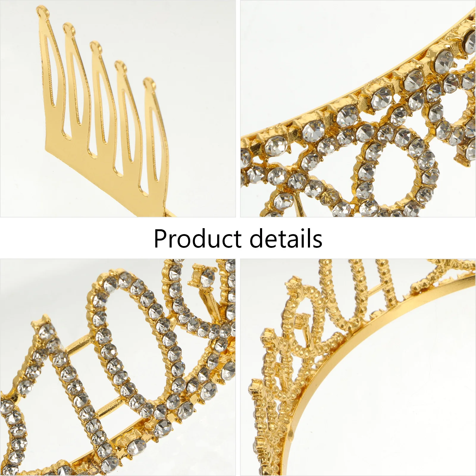 

1Set Birthday Crown Rhinestone Alloy Crystal Tiara with Satin Belt Party Sash Birthday Queen Accessories Rhinestone Crown Hair